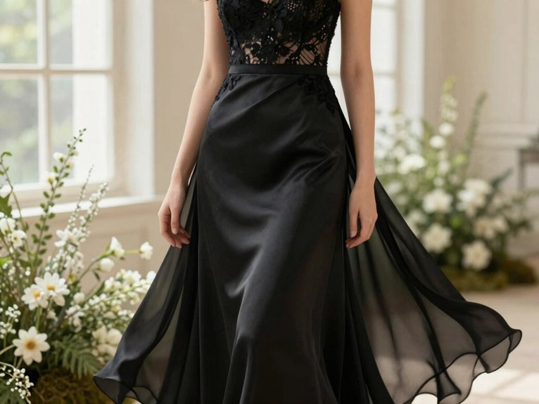 Black Tie Wedding Guest Dresses That Feel Sophisticated 13 floor length satin jewel tones