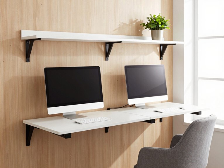 13 Small Home Office Ideas for Two That Maximize Space and Productivity 12 fold down dual workspace with storage