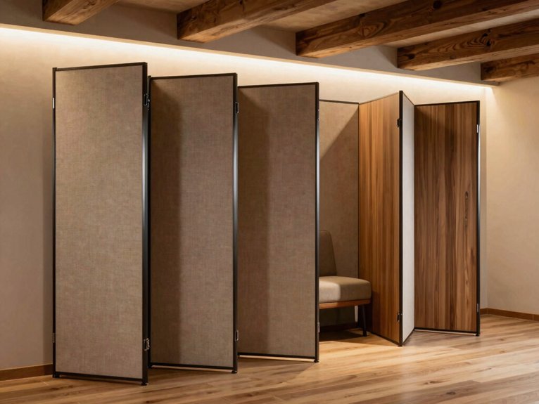 Basement Room Divider Ideas 10 foldable bamboo accordion privacy panels
