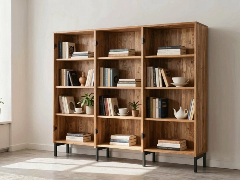 folding slatted shelving room divider