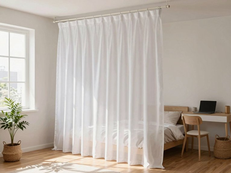 10 Cheap DIY Room Divider Ideas for Bedrooms 1 freestanding rack with blanket