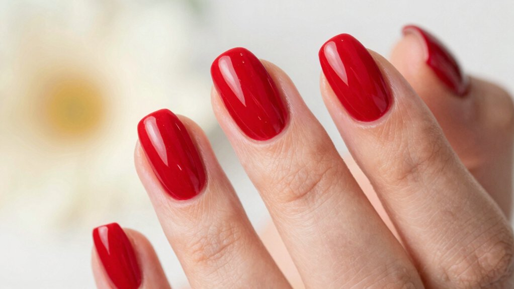 fresh lightweight red spring nails