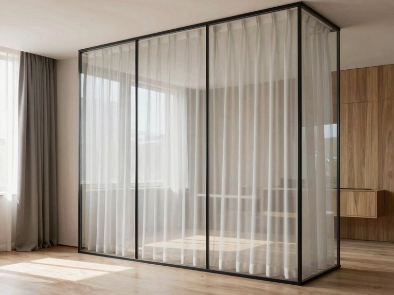 frosted glass with blackout