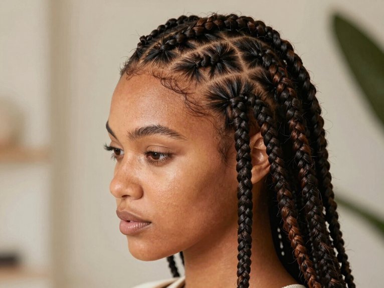 Fulani Braid Inspo That Looks Stylish and Timeless 21 fulani knotless blend braids