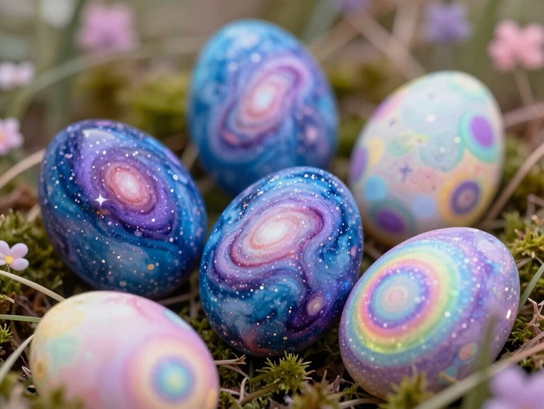 Egg Painting Ideas That Are Creative and Fun 9 galaxy inspired mood ring eggs