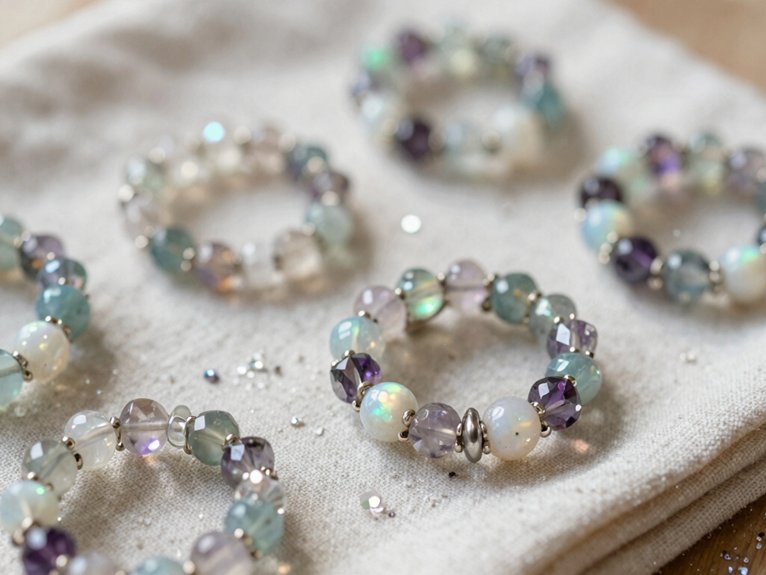 gemstone inspired beaded napkin rings