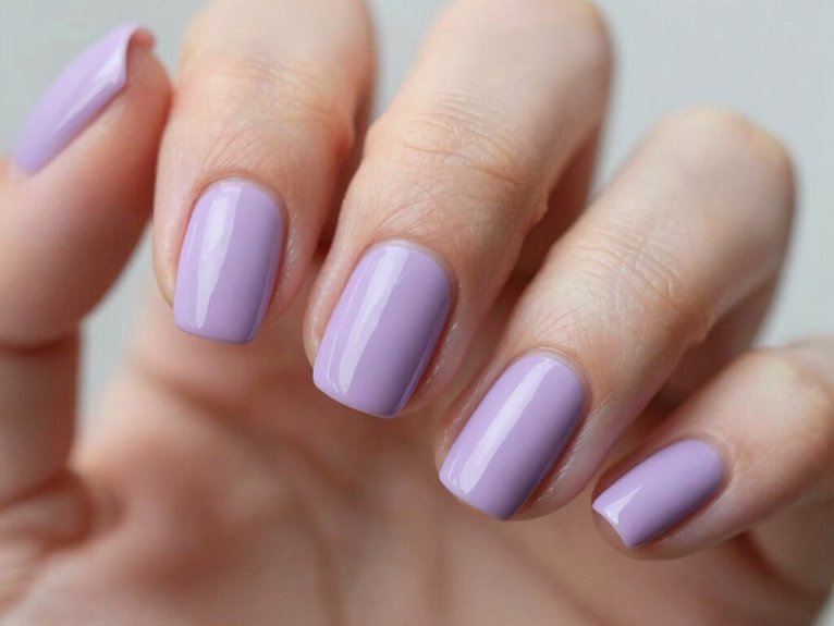 Solid Color Spring Nails That Look Clean and Chic 9 gentle sheer lilac wash