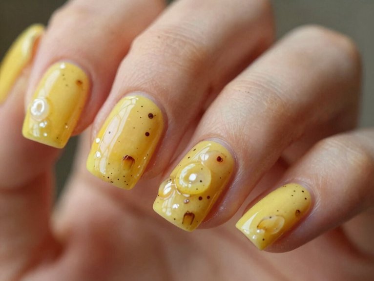 Yellow Blueberry Nails That Feel Playful and Unique 32 gentle smudge repair tips
