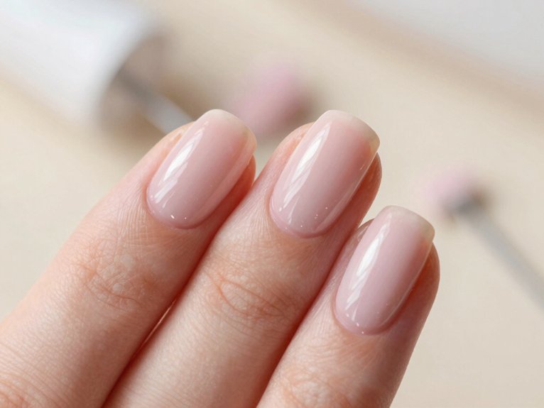 Solid Color Spring Nails That Look Clean and Chic 17 glassy spring top coat shine