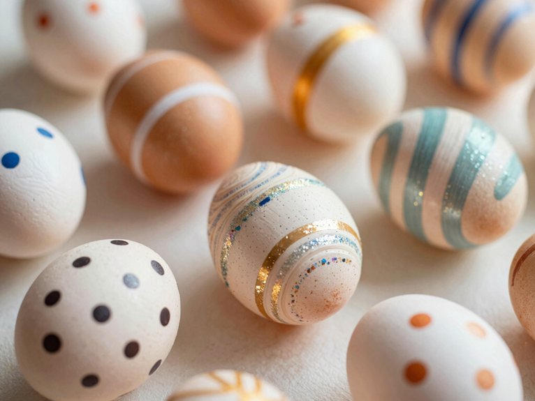 Egg Painting Ideas That Are Creative and Fun 13 glitter glue paint pen eggs