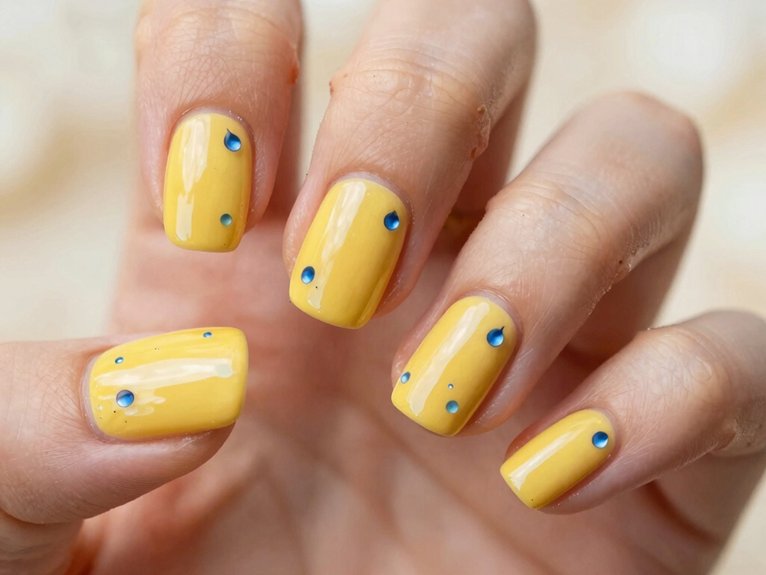 Yellow Blueberry Nails That Feel Playful and Unique 5 glossy blueberry yellow nails