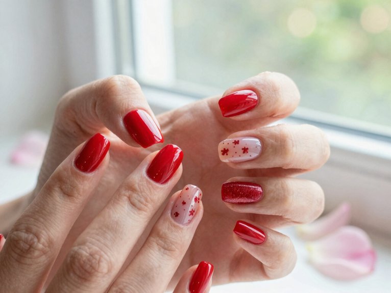Fresh Ways to Style Red Nails for Spring 9 glossy cherry red nail pop
