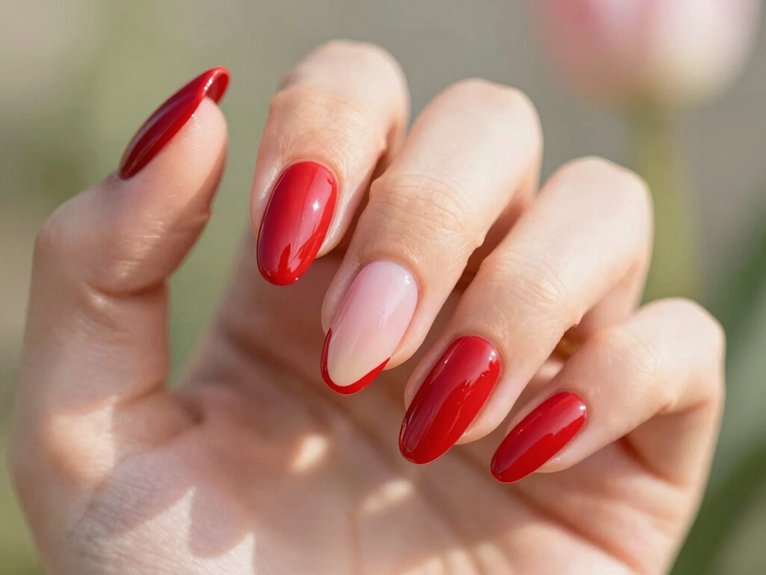 Fresh Ways to Style Red Nails for Spring 17 glossy red chrome drip nails