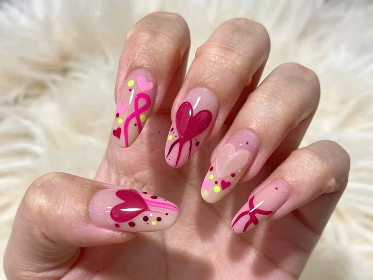Heart Nail Designs That Look Cute and Trendy 18 graffiti sketch heart tips