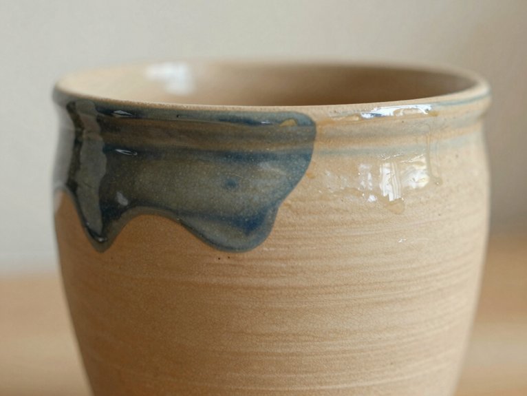 Hand Painted Pottery Ideas That Feel Personal and Artistic 21 half dipped glaze color block