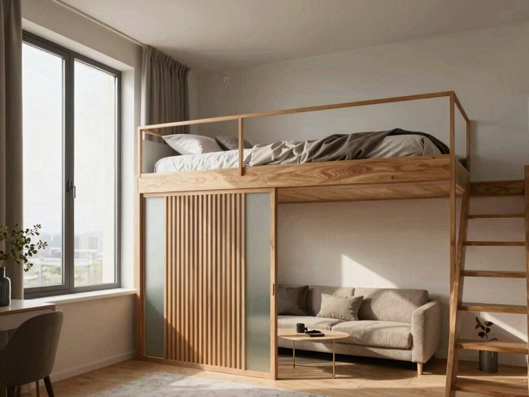 half wall loft with storage