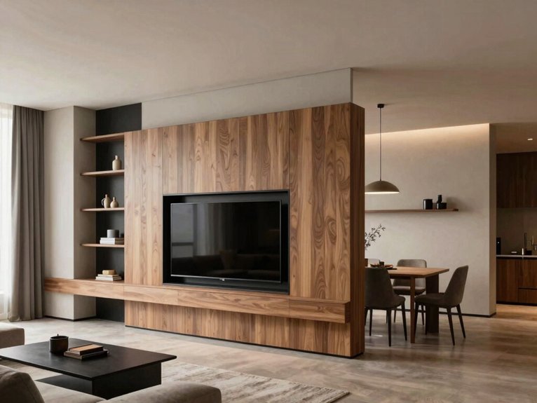 hidden tv in divider