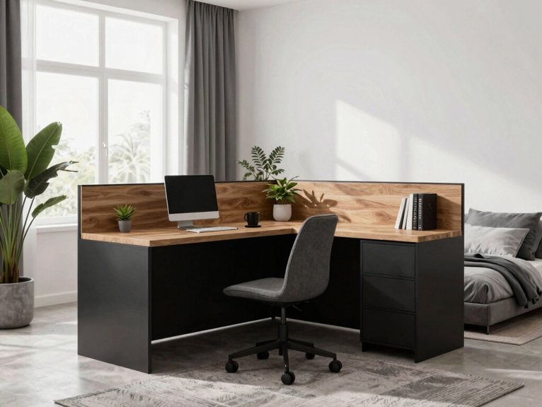 l shaped desk room divider