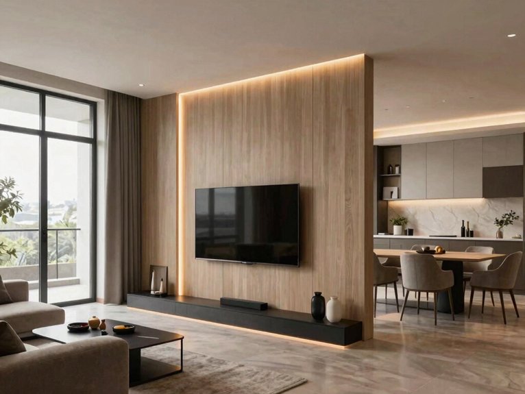 layered warm backlit divider
