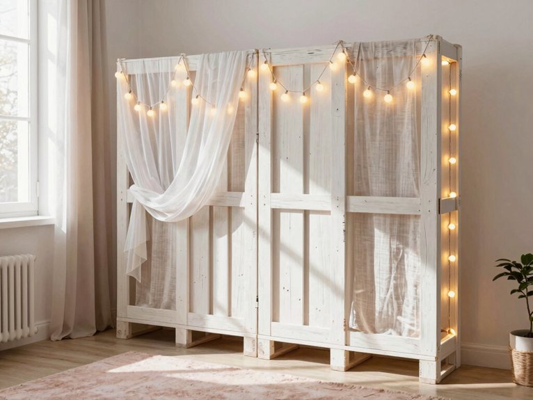 10 Cheap DIY Room Divider Ideas for Bedrooms 10 light pastel reflective finishes