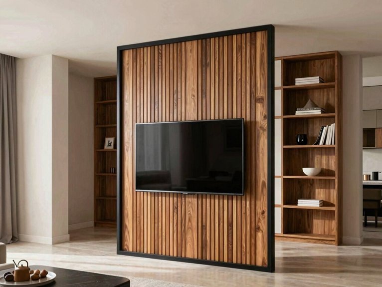 light wood floor to ceiling partition