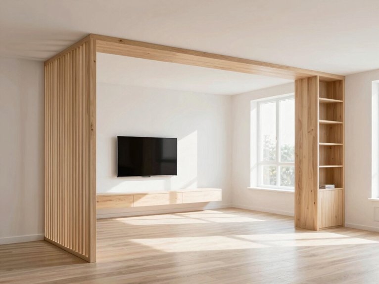 light wood maintains open sightlines