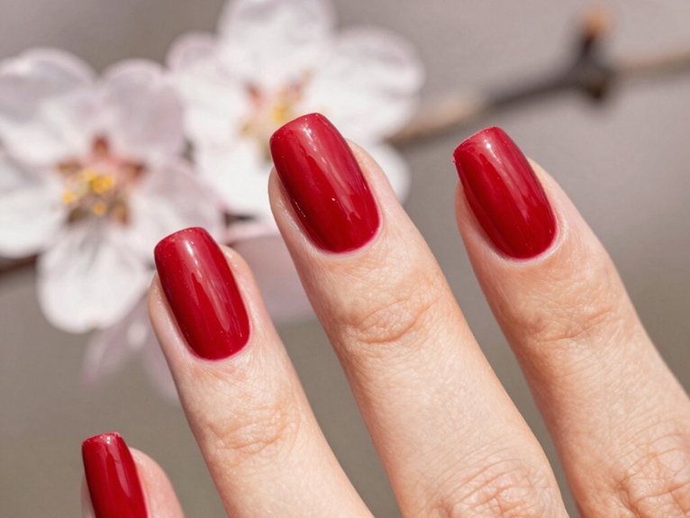 Fresh Ways to Style Red Nails for Spring 7 lightweight glossy ruby chrome