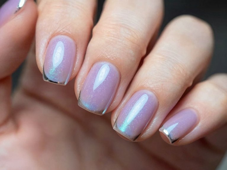 Lilac Chrome Nails That Feel Soft and Trendy 6 lilac chrome french tip nails