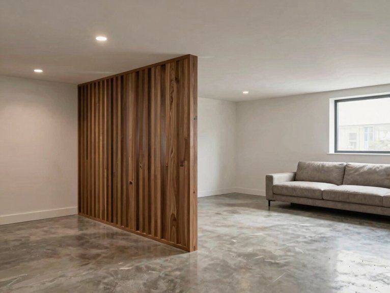 Basement Room Divider Ideas 30 match divider to ceiling height