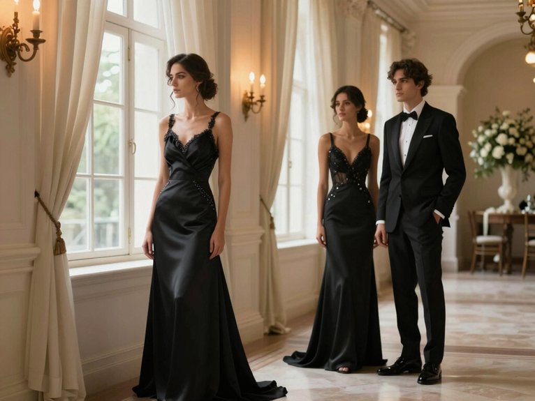 Black Tie Wedding Guest Dresses That Feel Sophisticated 16 match fabric to venue tone