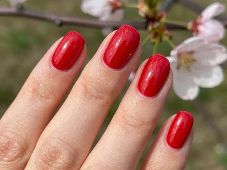 Spring Nails in Red That Look Bold Yet Seasonal 2 match spring red to skin