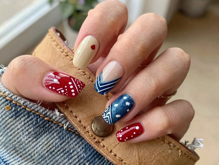 Country Concert Nails That Feel Bold and Fun 5 matte bandana paisley nails