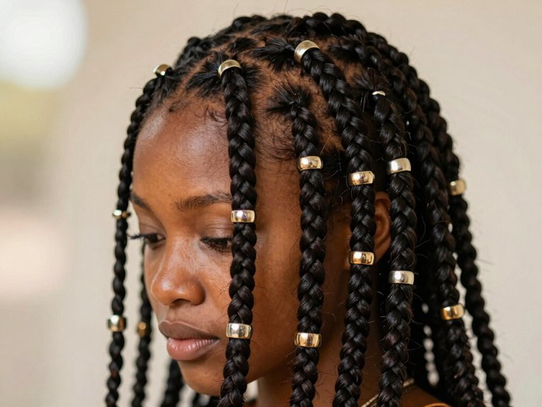 Fulani Braid Inspo That Looks Stylish and Timeless 23 metallic ring fulani braids