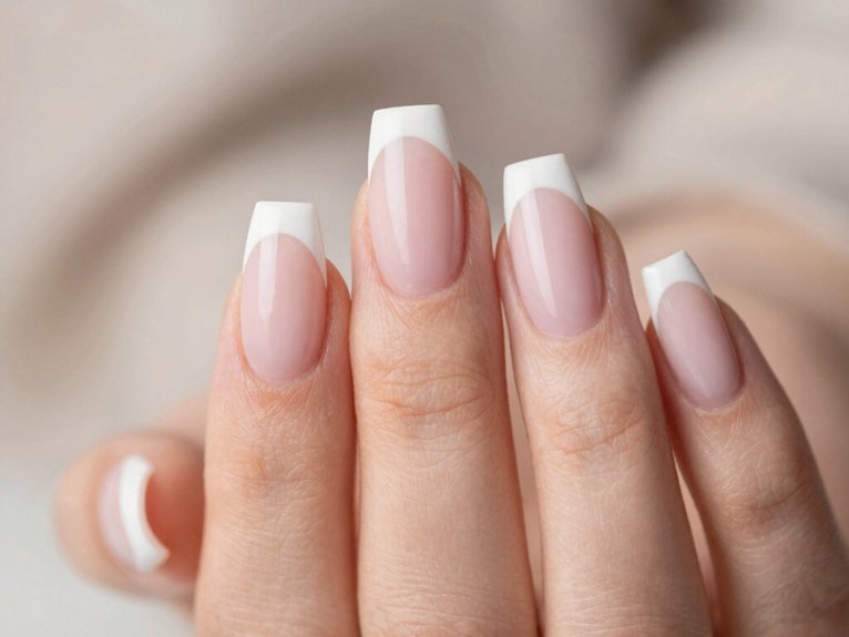 Solid Color Spring Nails That Look Clean and Chic 12 micro french spring nail tips