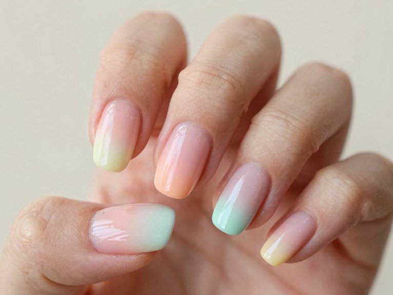 Solid Color Spring Nails That Look Clean and Chic 25 milky pastel ombr glazed glow