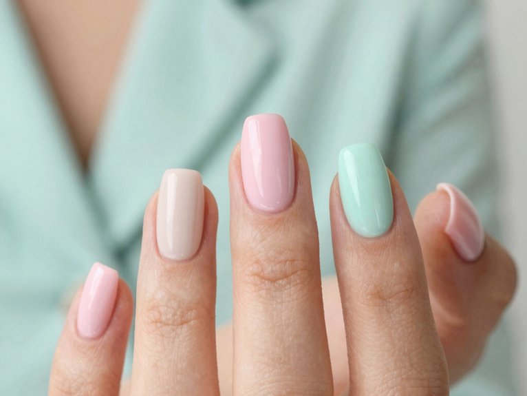 milky pastel spring nail matching