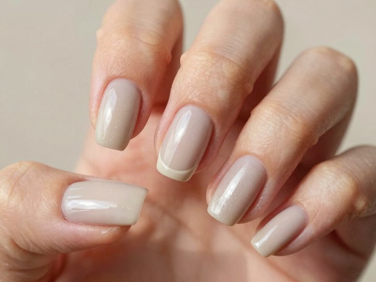 Neutral Spring Nails That Always Look Effortless 21 milky soft gloss greige nails