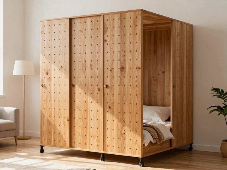 movable pegboard room divider