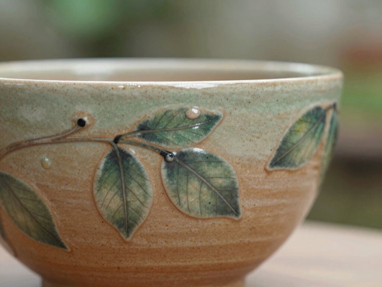 Hand Painted Pottery Ideas That Feel Personal and Artistic 14 nature inspired leaves and vines