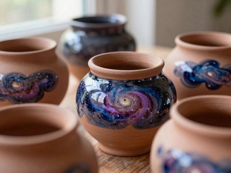 Hand Painted Pottery Ideas That Feel Personal and Artistic 17 nebula galaxy glaze technique
