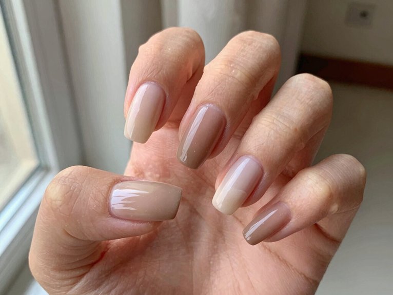 Neutral Spring Nails That Always Look Effortlessly Elegant 7 neutral gradient skittle nails