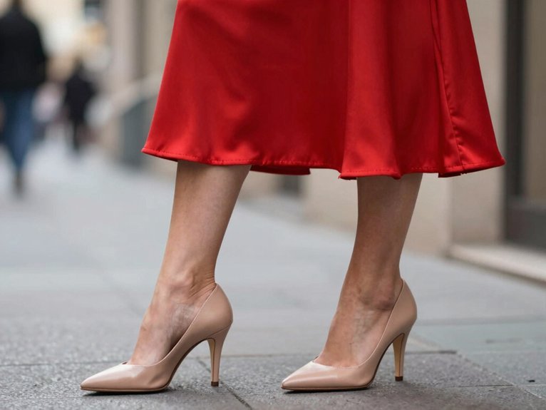 Red Dress Outfit Ideas That Always Stand Out 8 neutral shoes make red dress pop