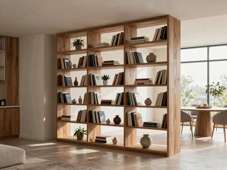open back bookcase room divider