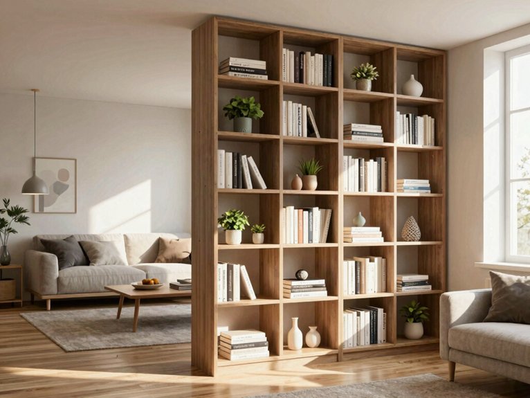open backed bookcase room divider