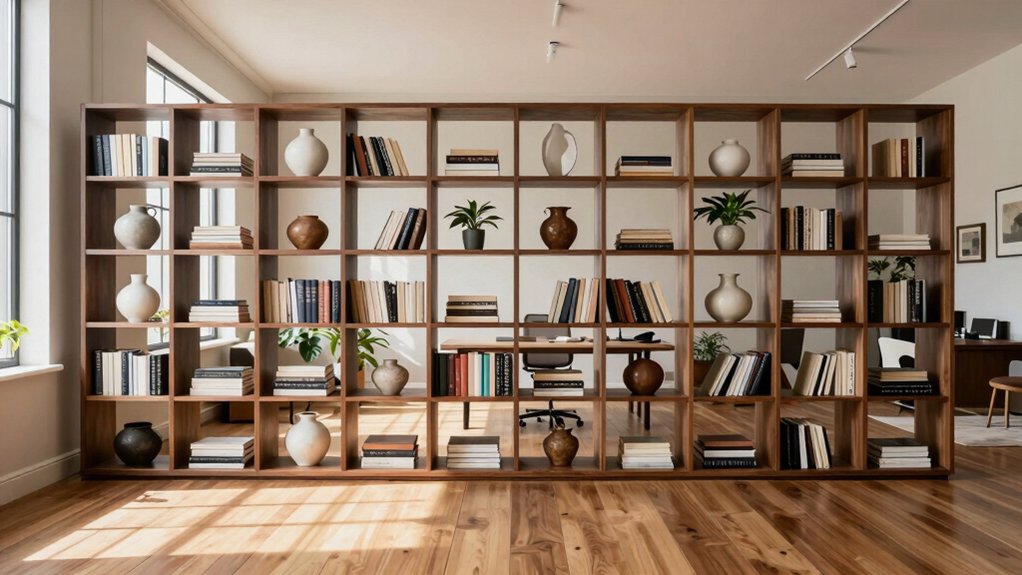 open backed bookshelf room divider
