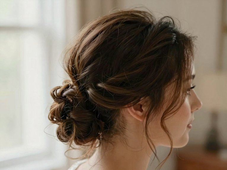 Wedding Guest Hairstyles That Look Elegant and Effortless 15 organic textured updo with tendrils