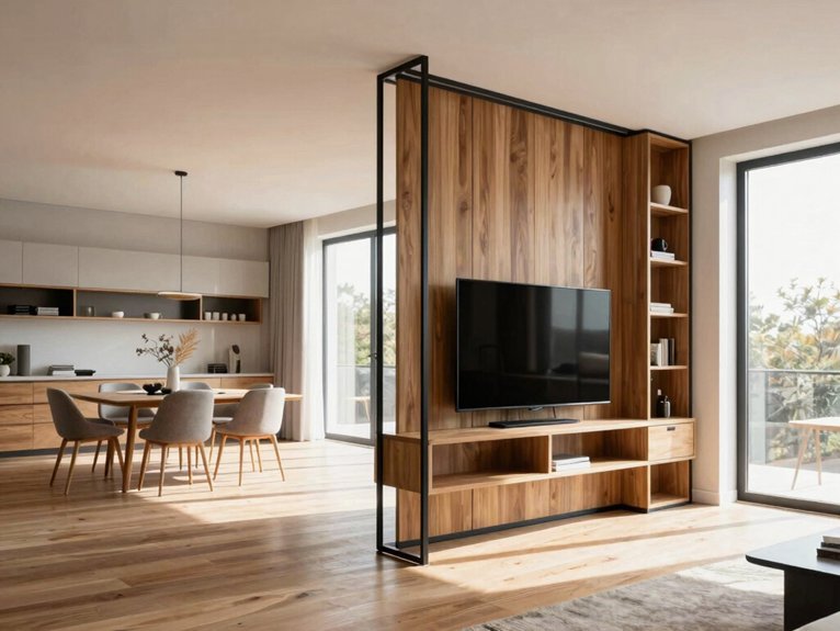 pale oak floor to ceiling divider
