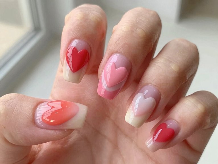 Heart Nail Designs That Look Cute and Trendy 17 pastel and bold heart mixes