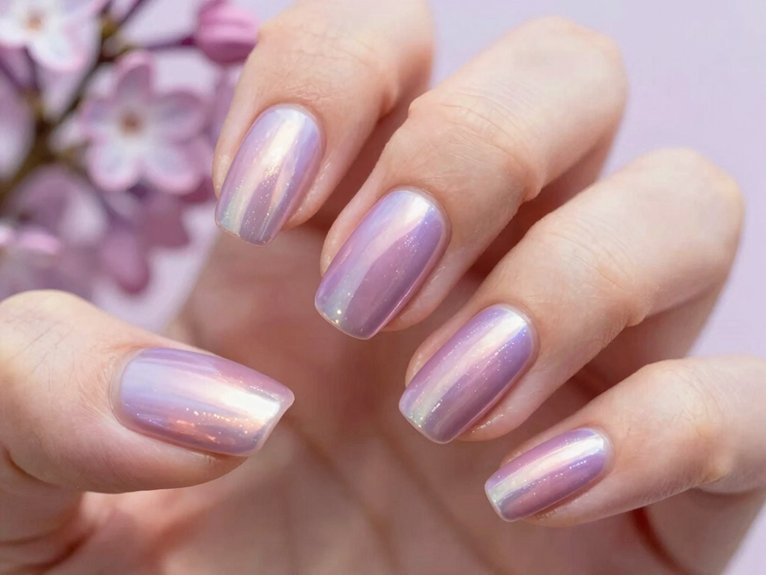 Lilac Chrome Nails That Feel Soft and Trendy 11 pastel lilac chrome manicure