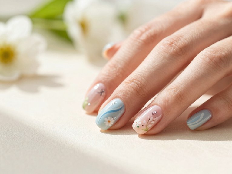 April Nails Ideas That Feel Fresh and Trendy 4 pastel micro french tips gold